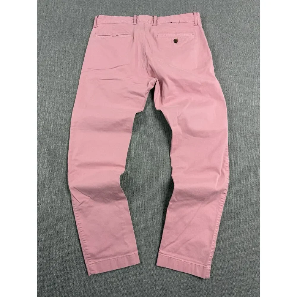 J.Crew Flex Slim Chino Pants Men’s 33x29.5 Pink Stretch Cotton Casual